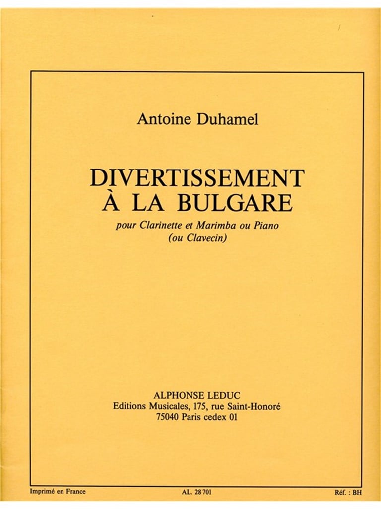 Antoine Duhamel: Divertissement a la Bulgare